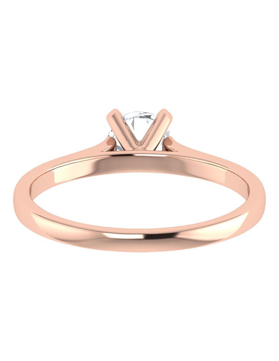 Argolla de oro rosa 14 k diamante 3