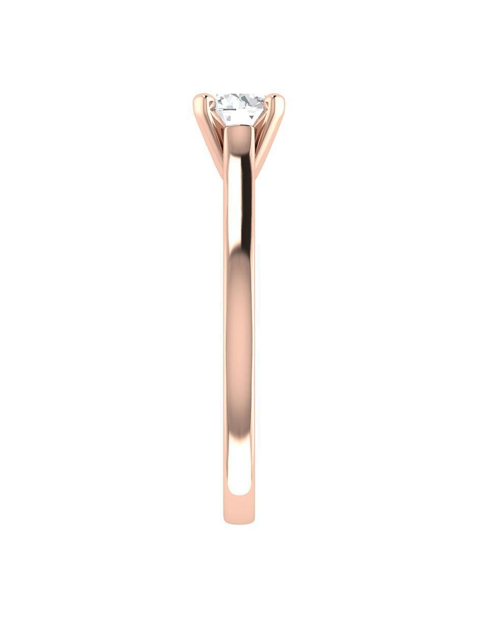 Argolla de oro rosa 14 k diamante 2