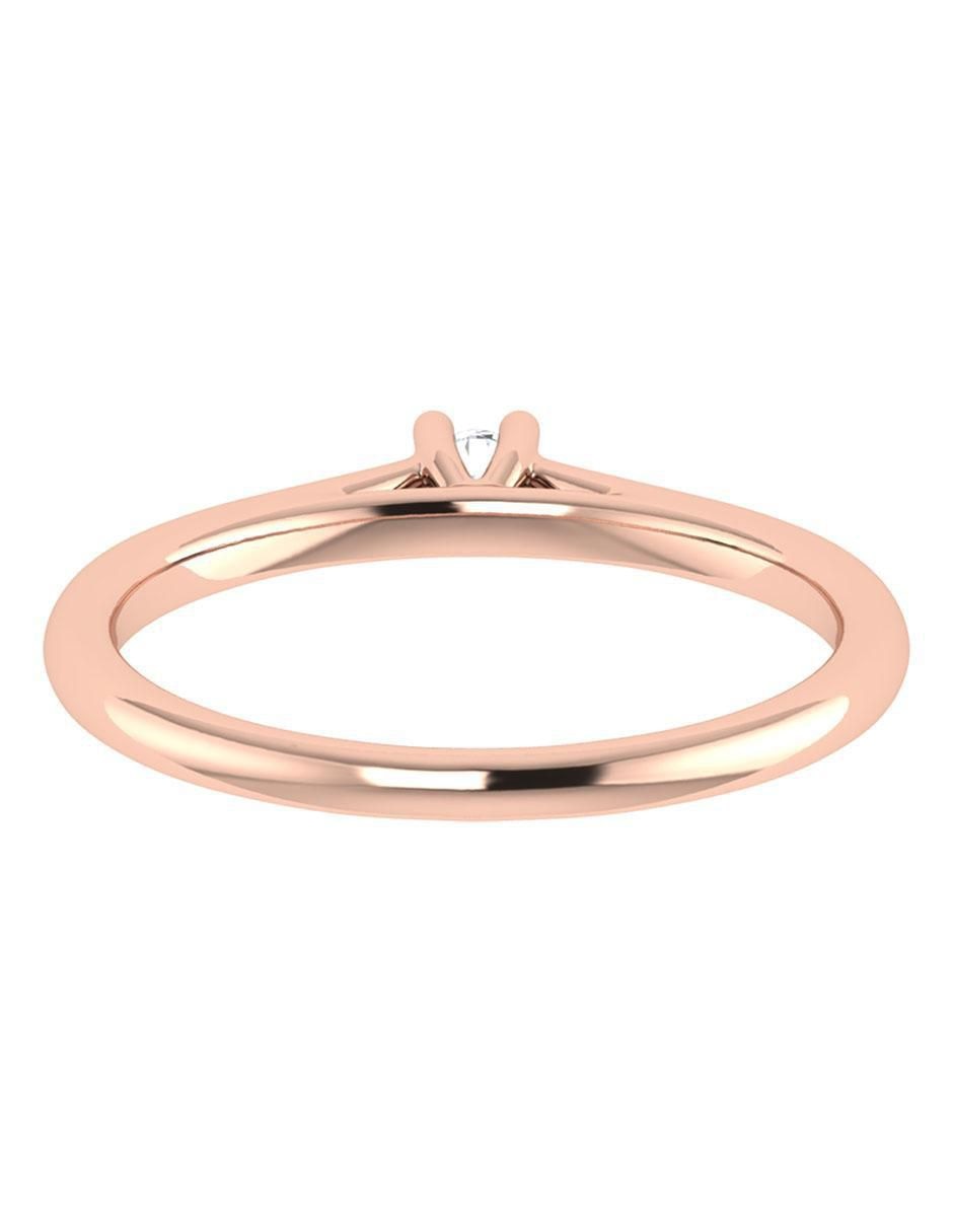 Argolla de oro rosa 14 k diamante