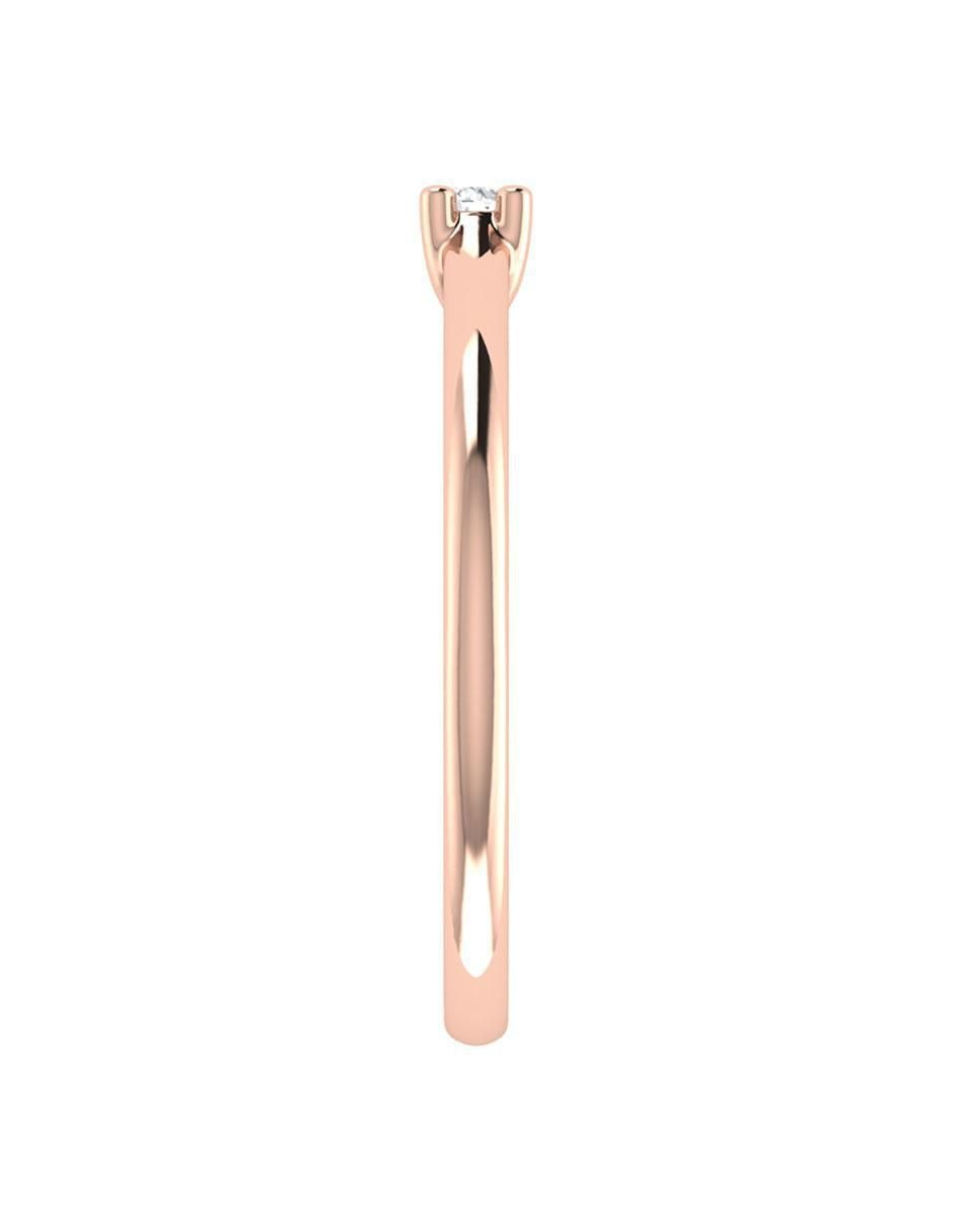 Argolla de oro rosa 14 k diamante