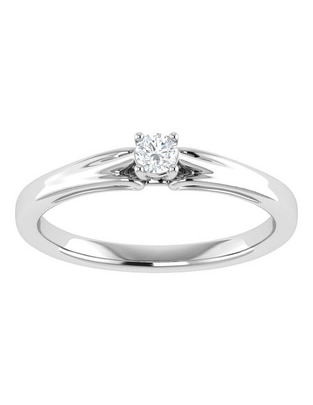Argolla de oro blanco 14 k diamante