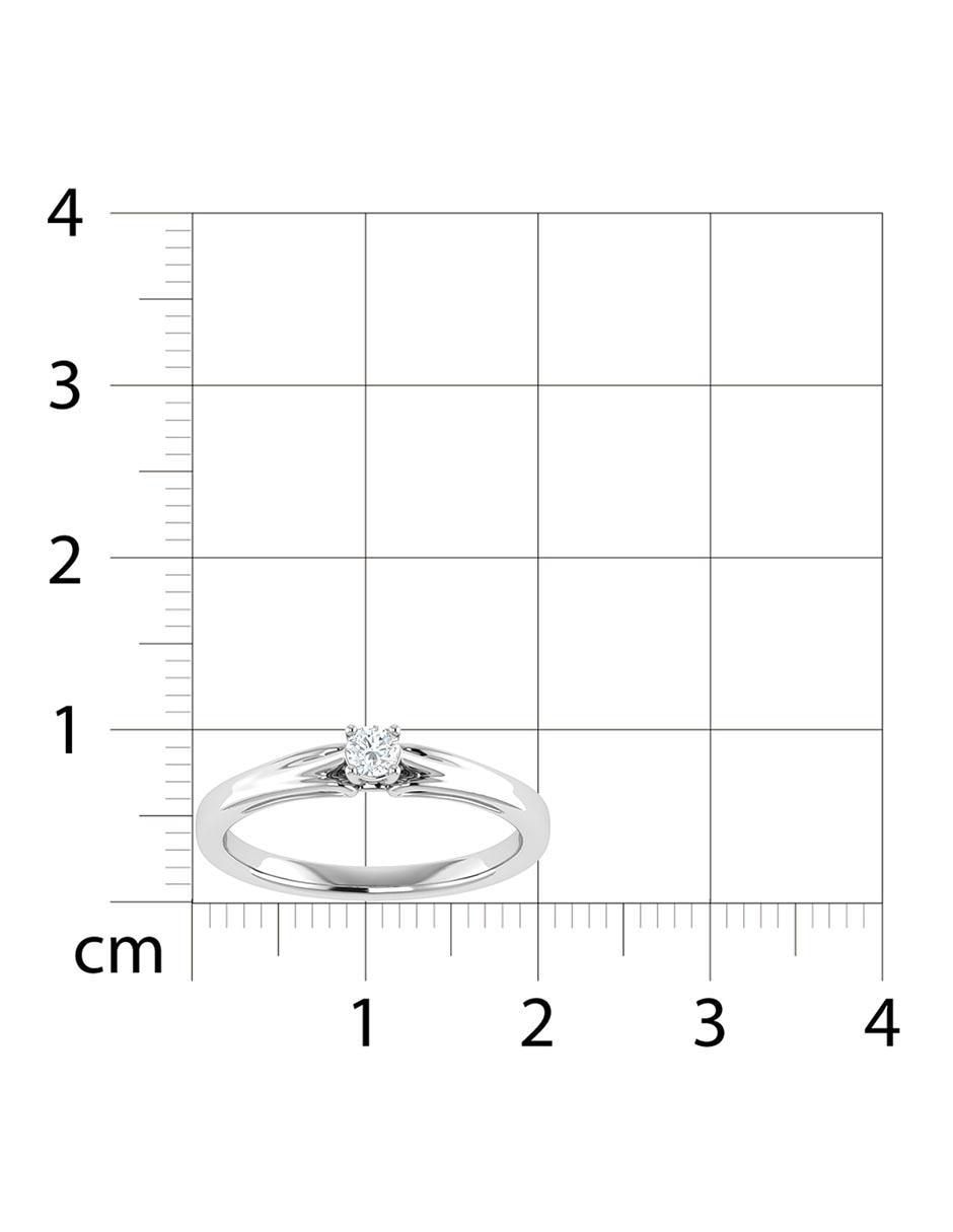 Argolla de oro blanco 14 k diamante 6