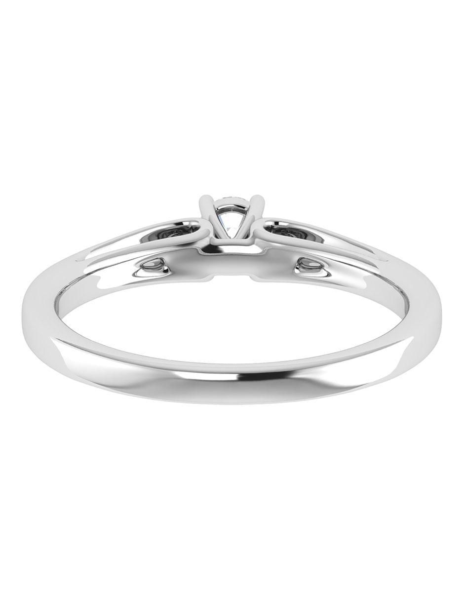 Argolla de oro blanco 14 k diamante 3