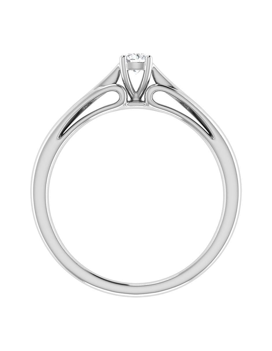 Argolla de oro blanco 14 k diamante 2