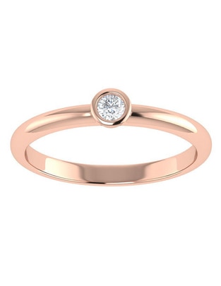 Argolla de oro rosa 14 k diamante
