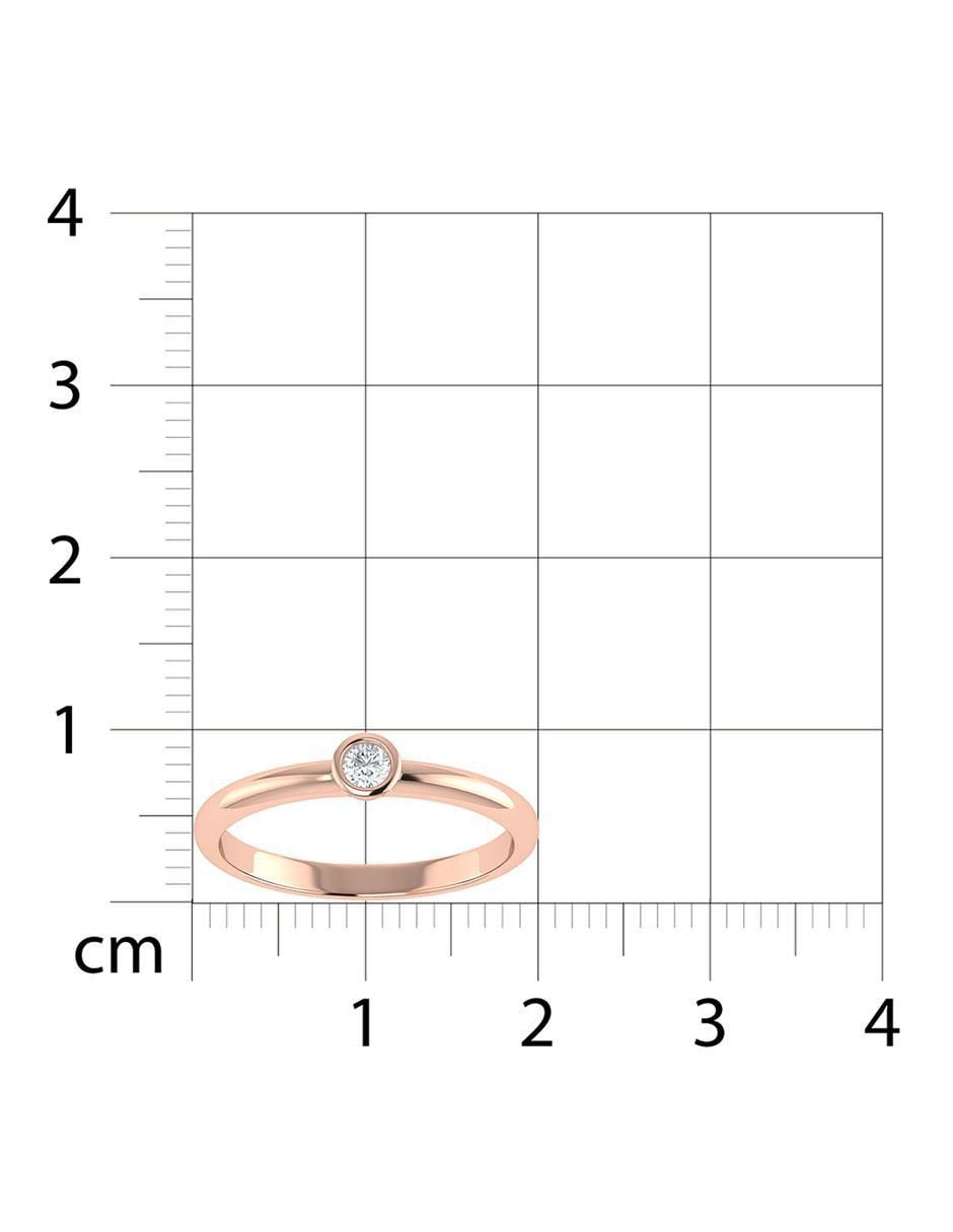 Argolla de oro rosa 14 k diamante 6