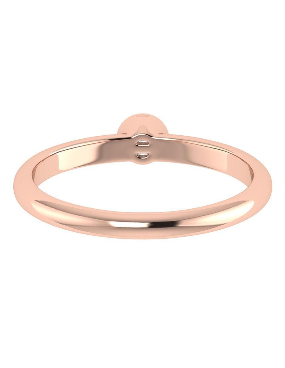 Argolla de oro rosa 14 k diamante