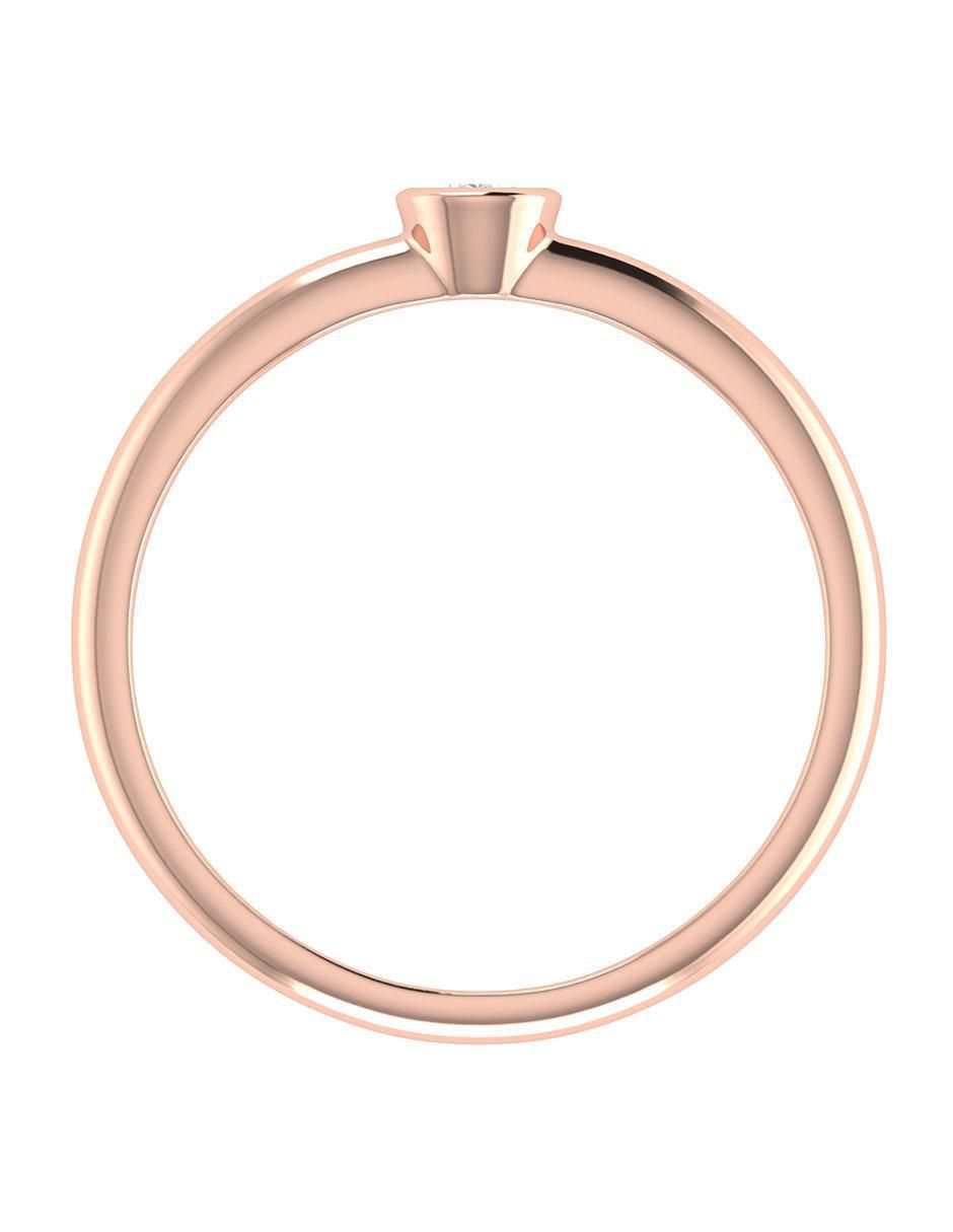 Argolla de oro rosa 14 k diamante