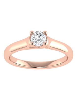 Argolla de oro rosa 14 k diamante Argolla de oro rosa 14 k diamante