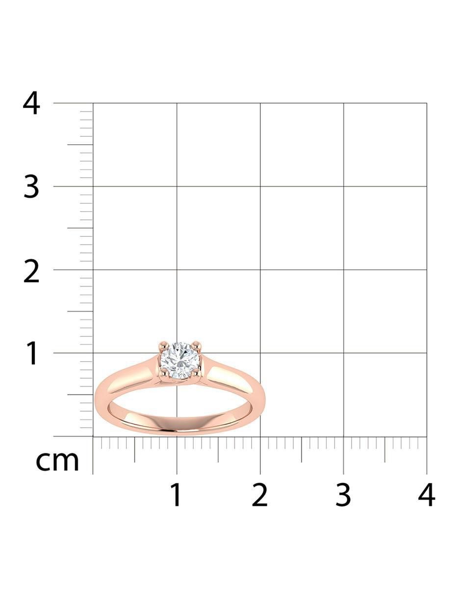 Argolla de oro rosa 14 k diamante 6