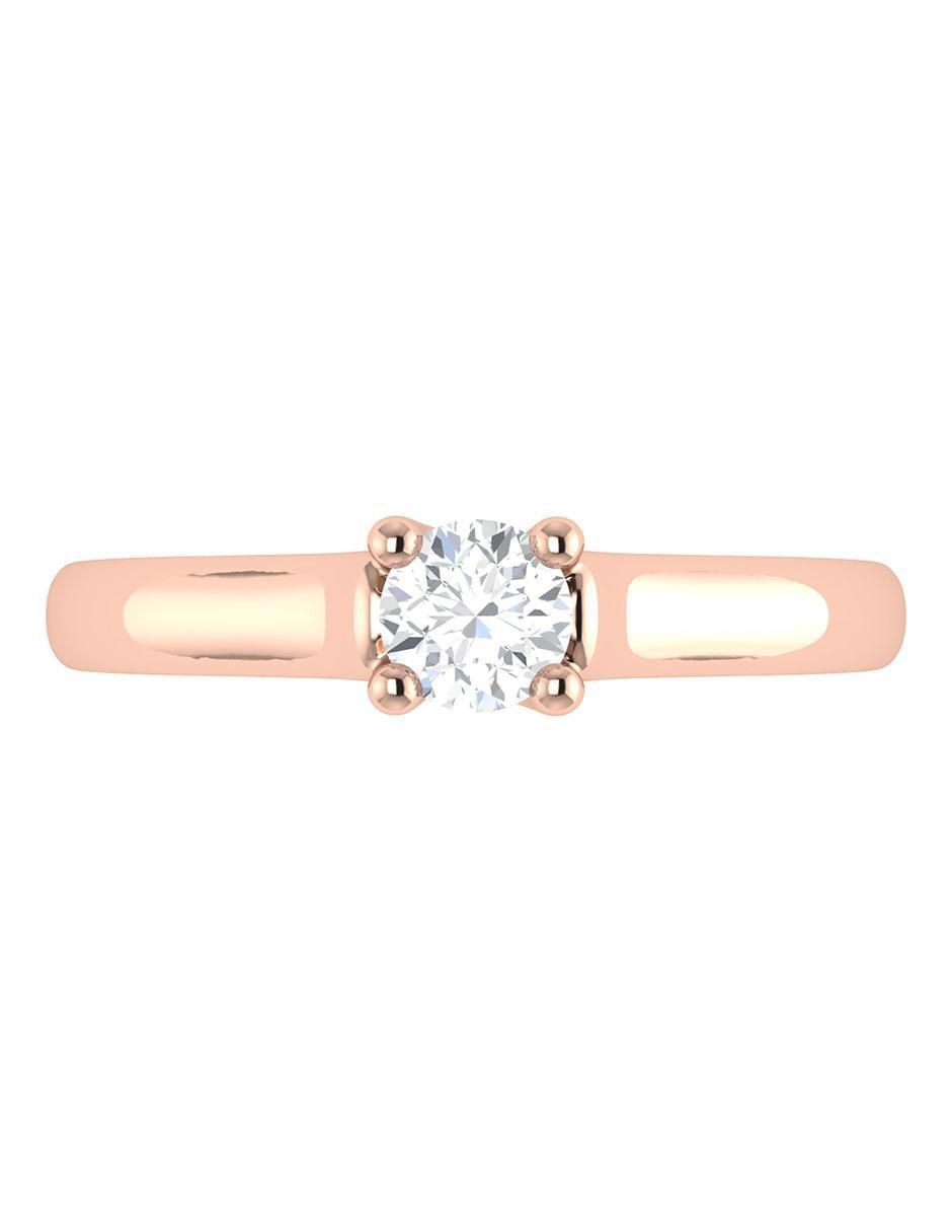Argolla de oro rosa 14 k diamante 4