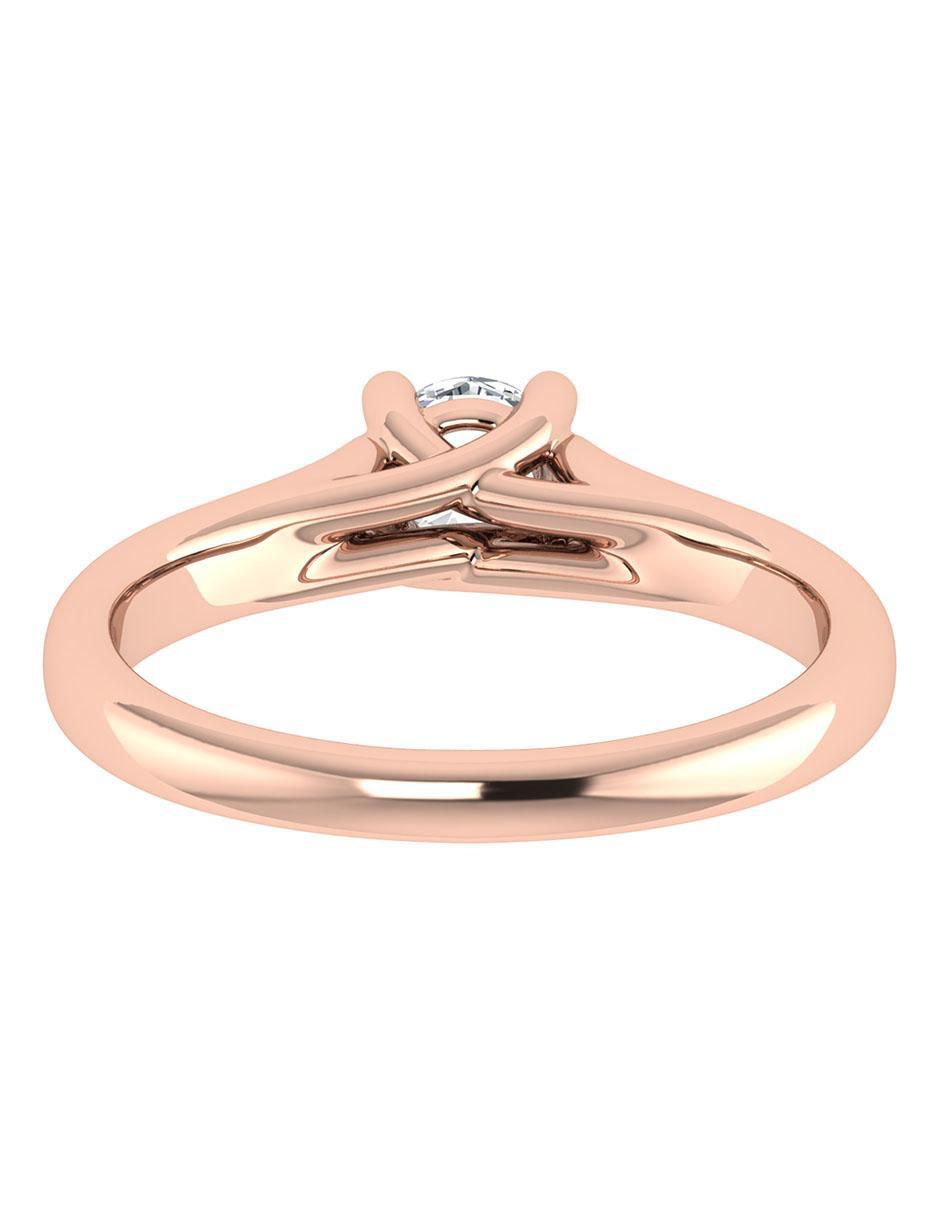 Argolla de oro rosa 14 k diamante 3