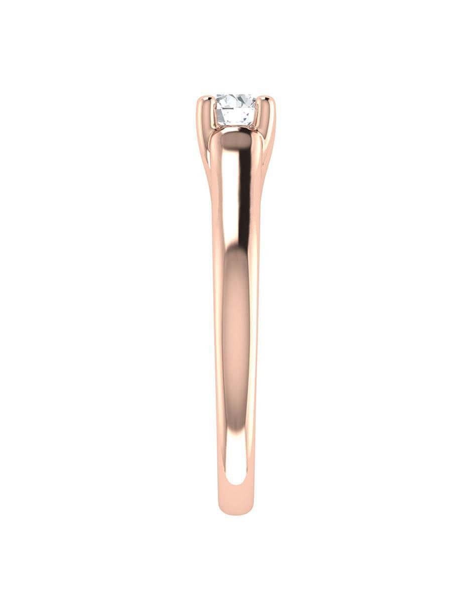 Argolla de oro rosa 14 k diamante 2