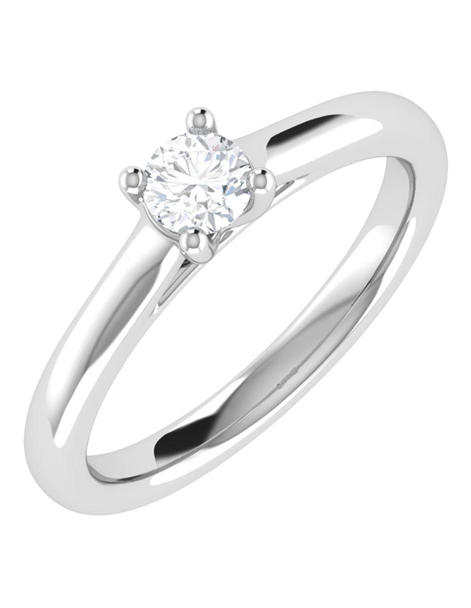 Argolla de oro blanco 14 k diamante 5