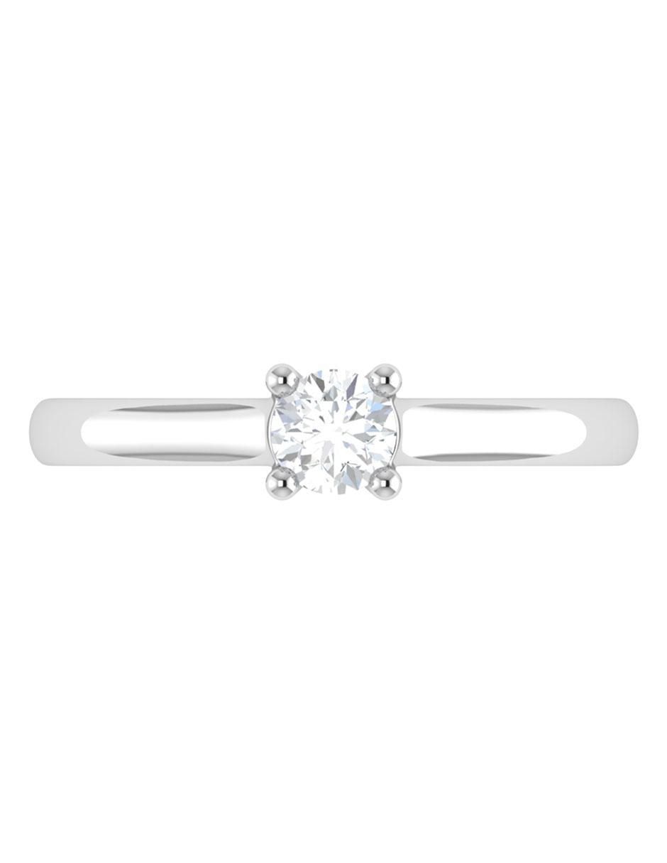 Argolla de oro blanco 14 k diamante 4