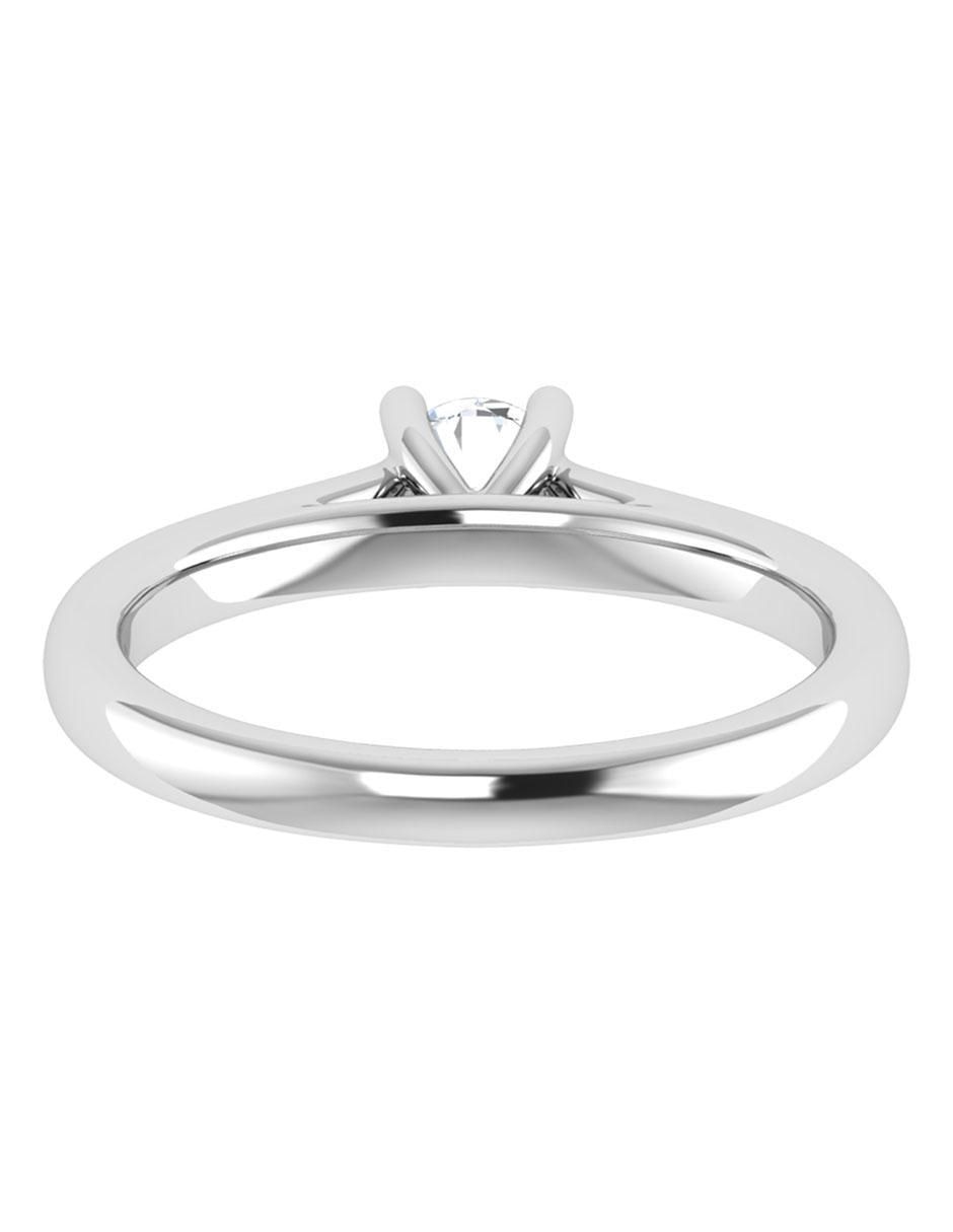 Argolla de oro blanco 14 k diamante 3