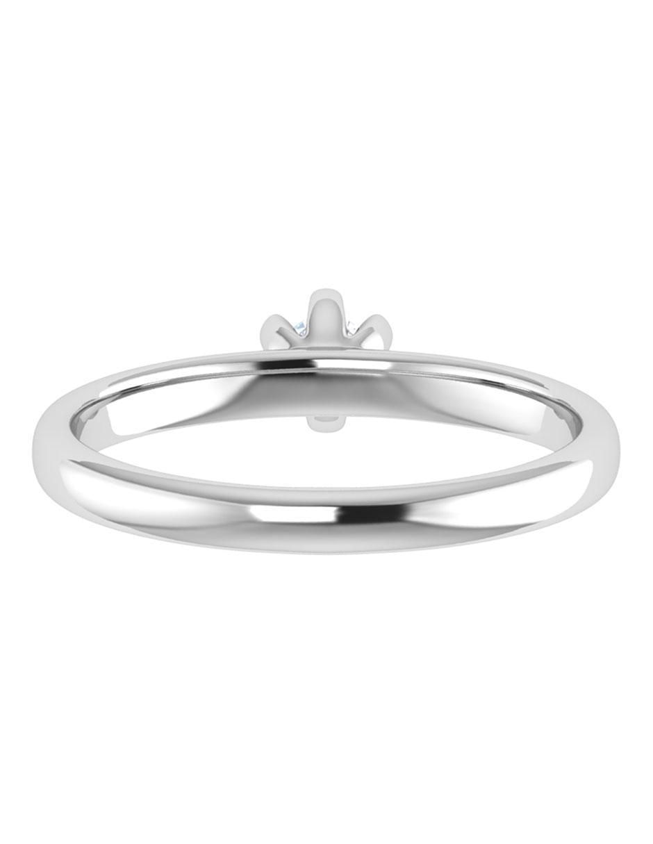 Argolla de oro blanco 14 k diamante