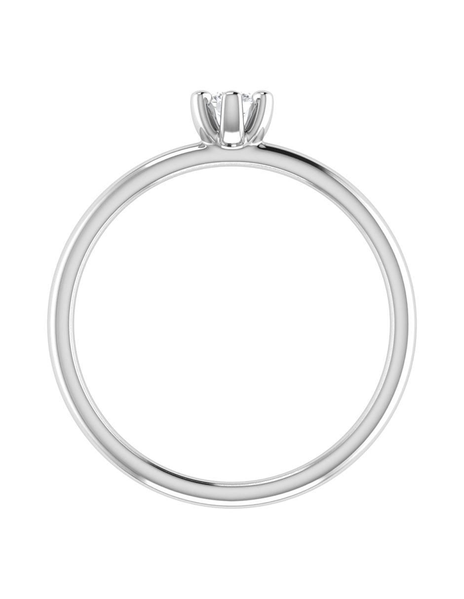 Argolla de oro blanco 14 k diamante
