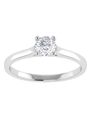 Argolla de oro blanco 14 k diamante