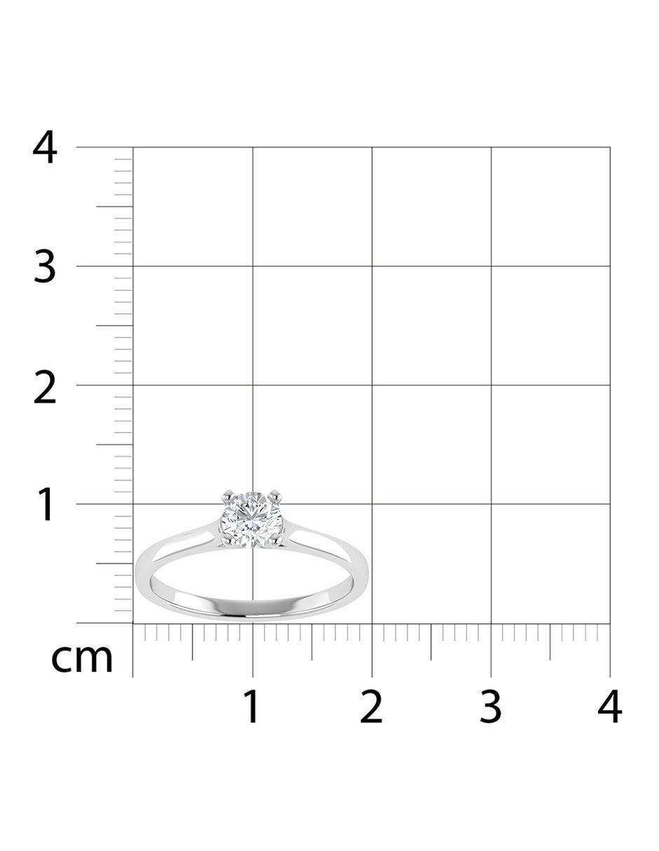 Argolla de oro blanco 14 k diamante 7