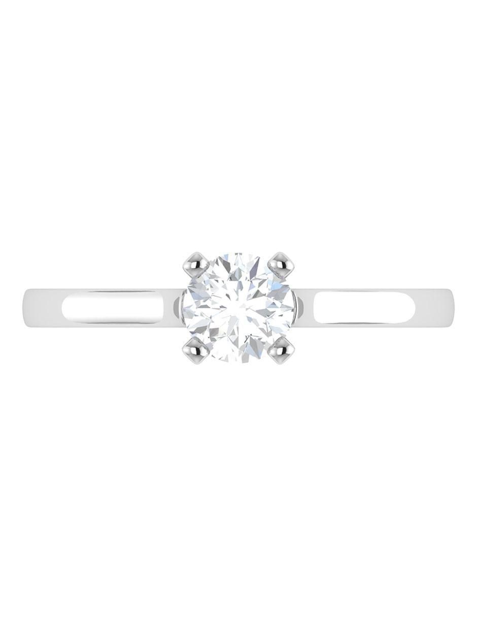 Argolla de oro blanco 14 k diamante