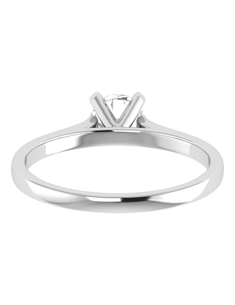 Argolla de oro blanco 14 k diamante
