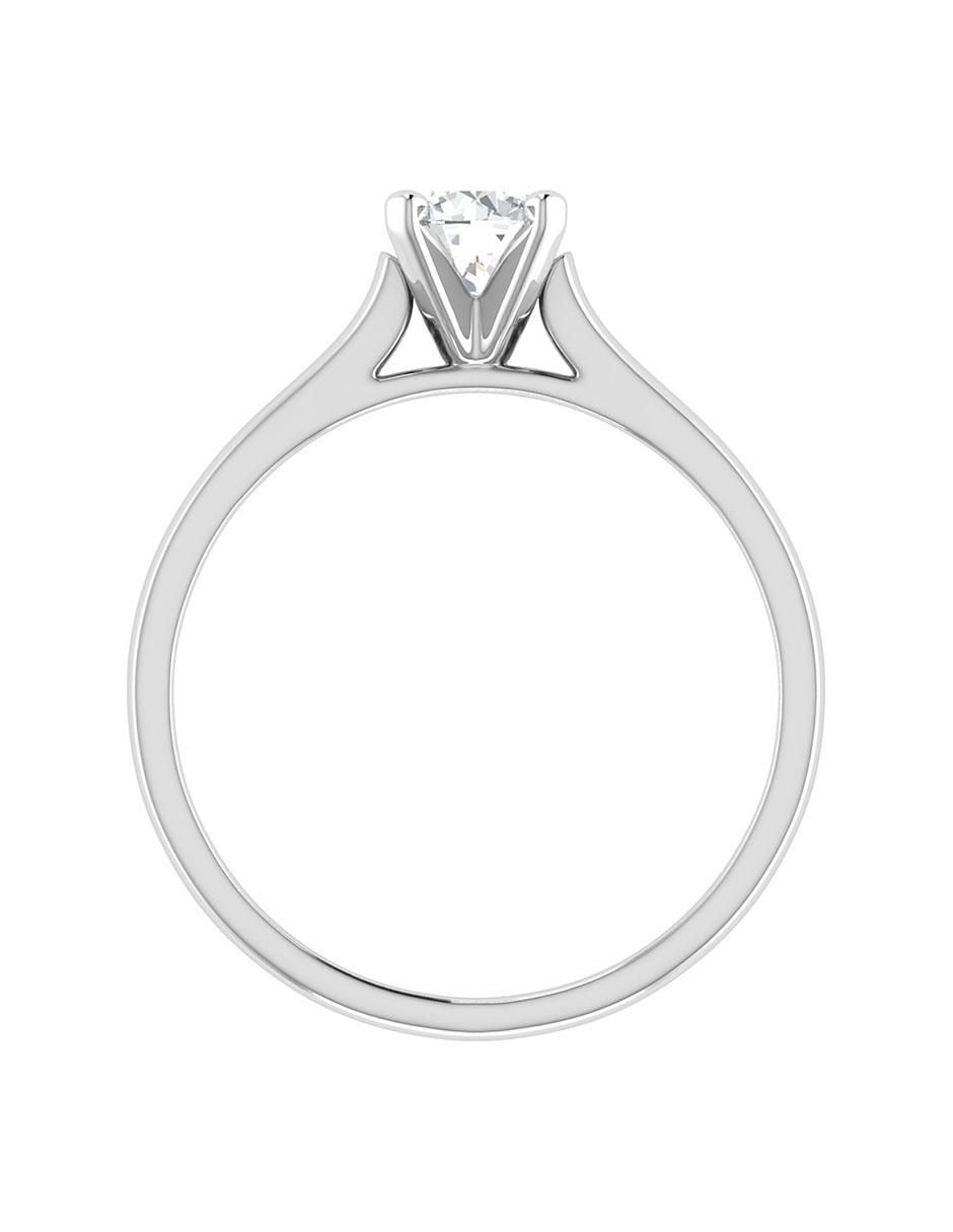 Argolla de oro blanco 14 k diamante