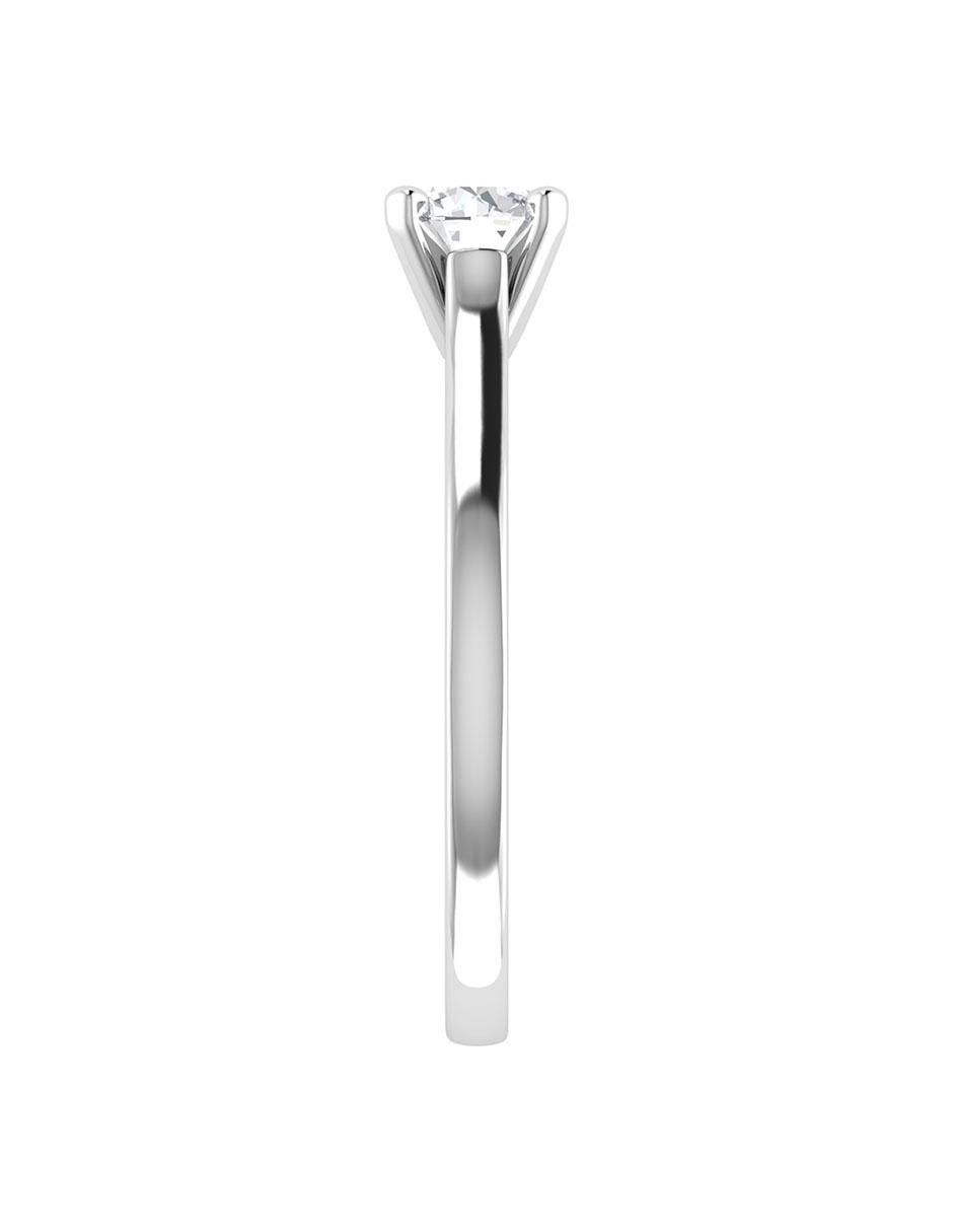 Argolla de oro blanco 14 k diamante 6