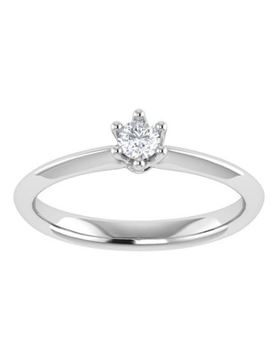 Argolla de oro blanco 14 k diamante