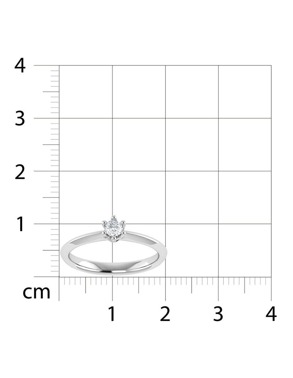 Argolla de oro blanco 14 k diamante 6
