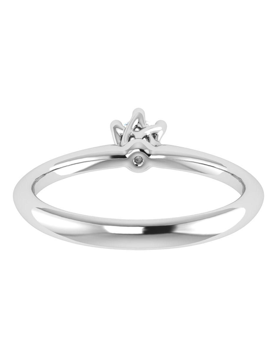 Argolla de oro blanco 14 k diamante