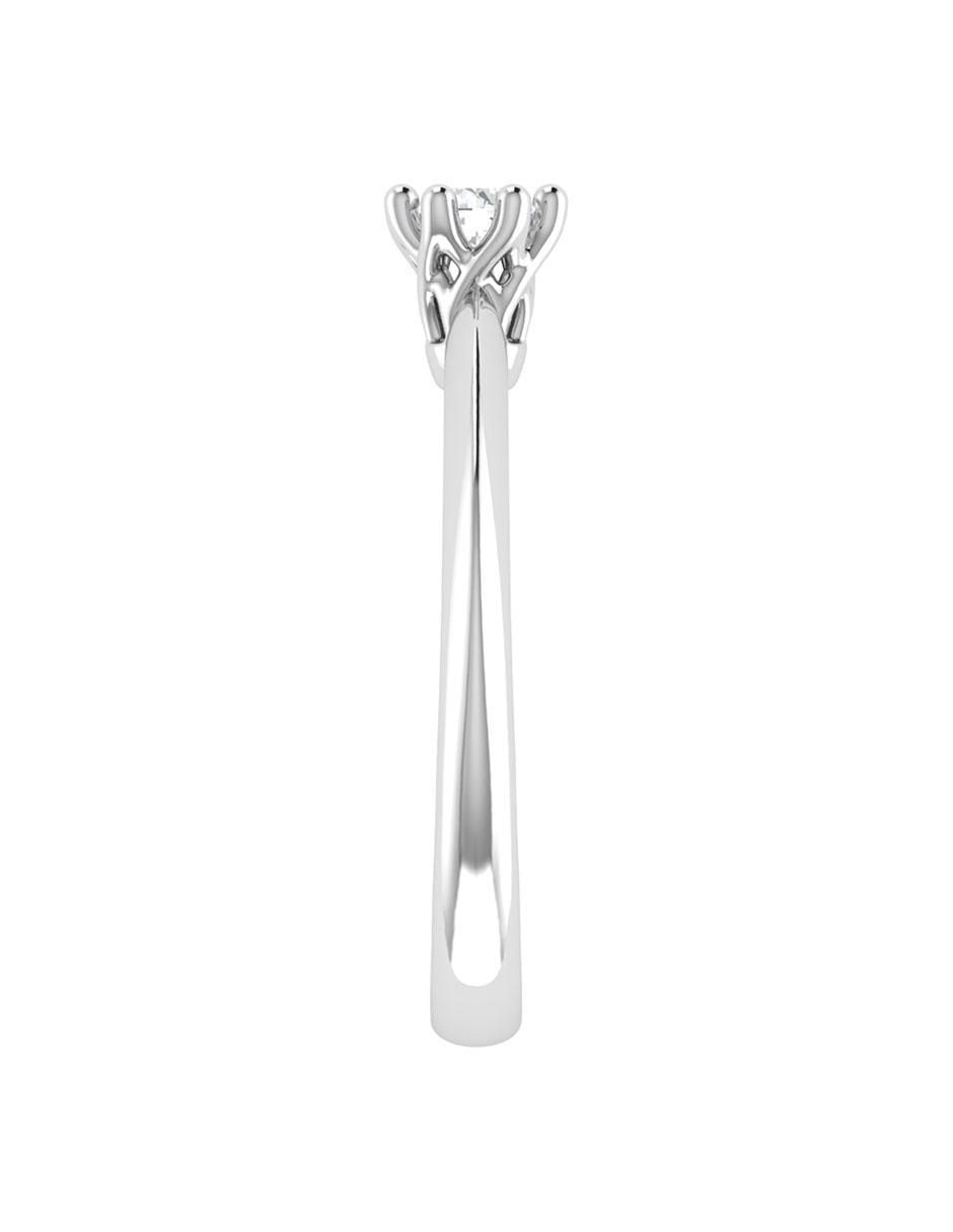 Argolla de oro blanco 14 k diamante