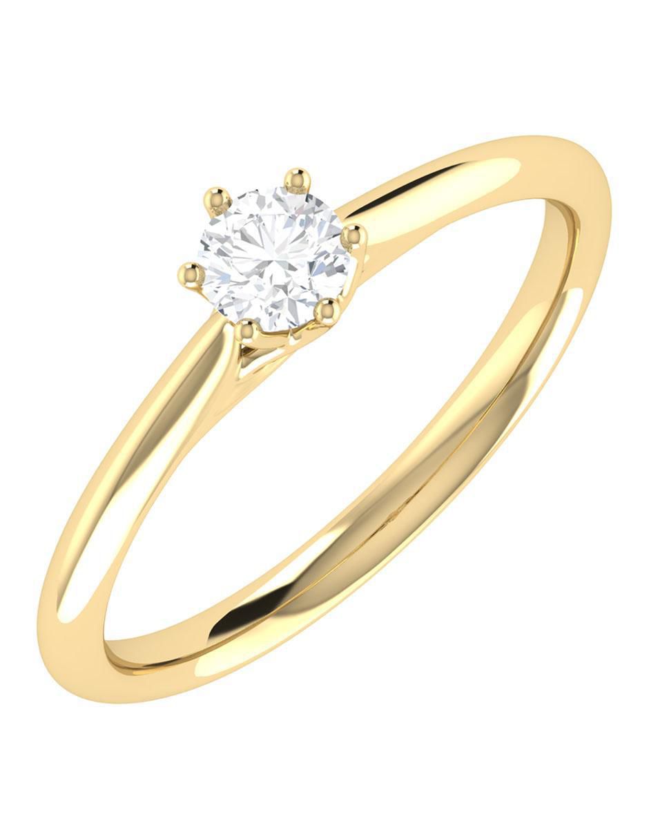 Argolla de oro 14 k Joyerías Bizzarro diamante 5