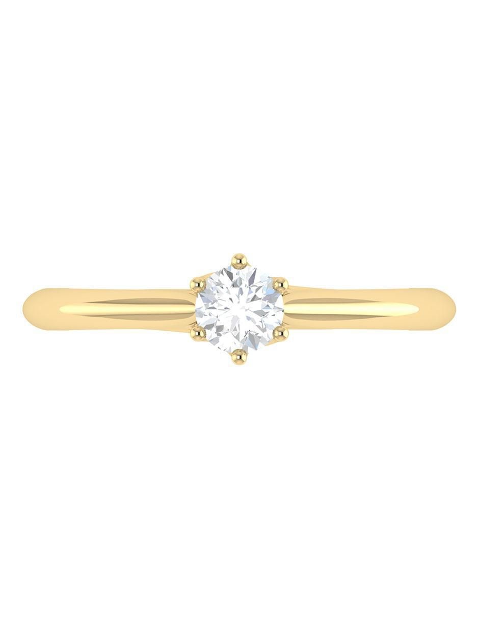 Argolla de oro 14 k Joyerías Bizzarro diamante 6