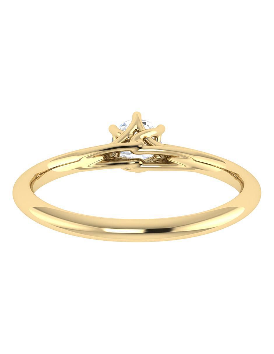 Argolla de oro 14 k Joyerías Bizzarro diamante 4