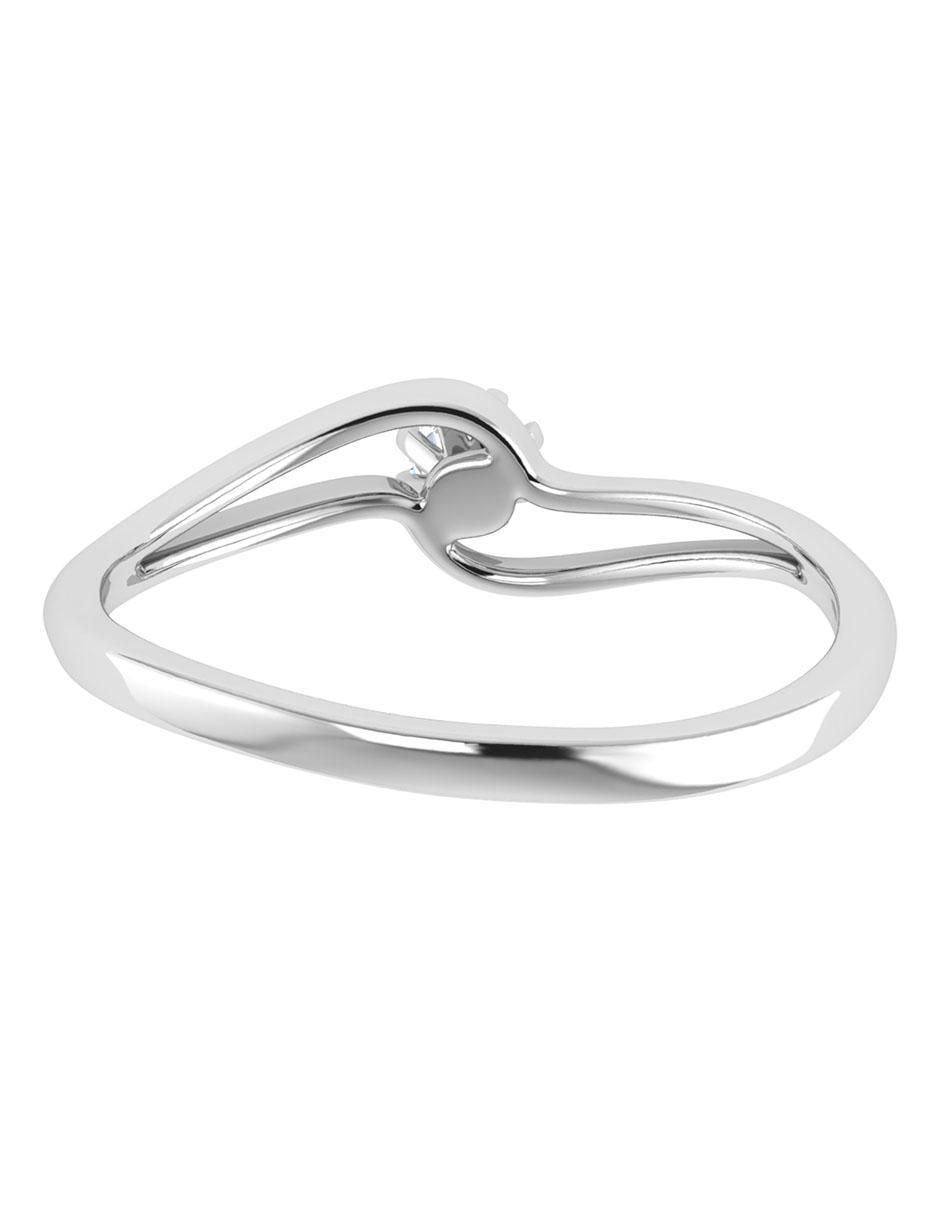 Argolla de oro blanco 14 k diamante