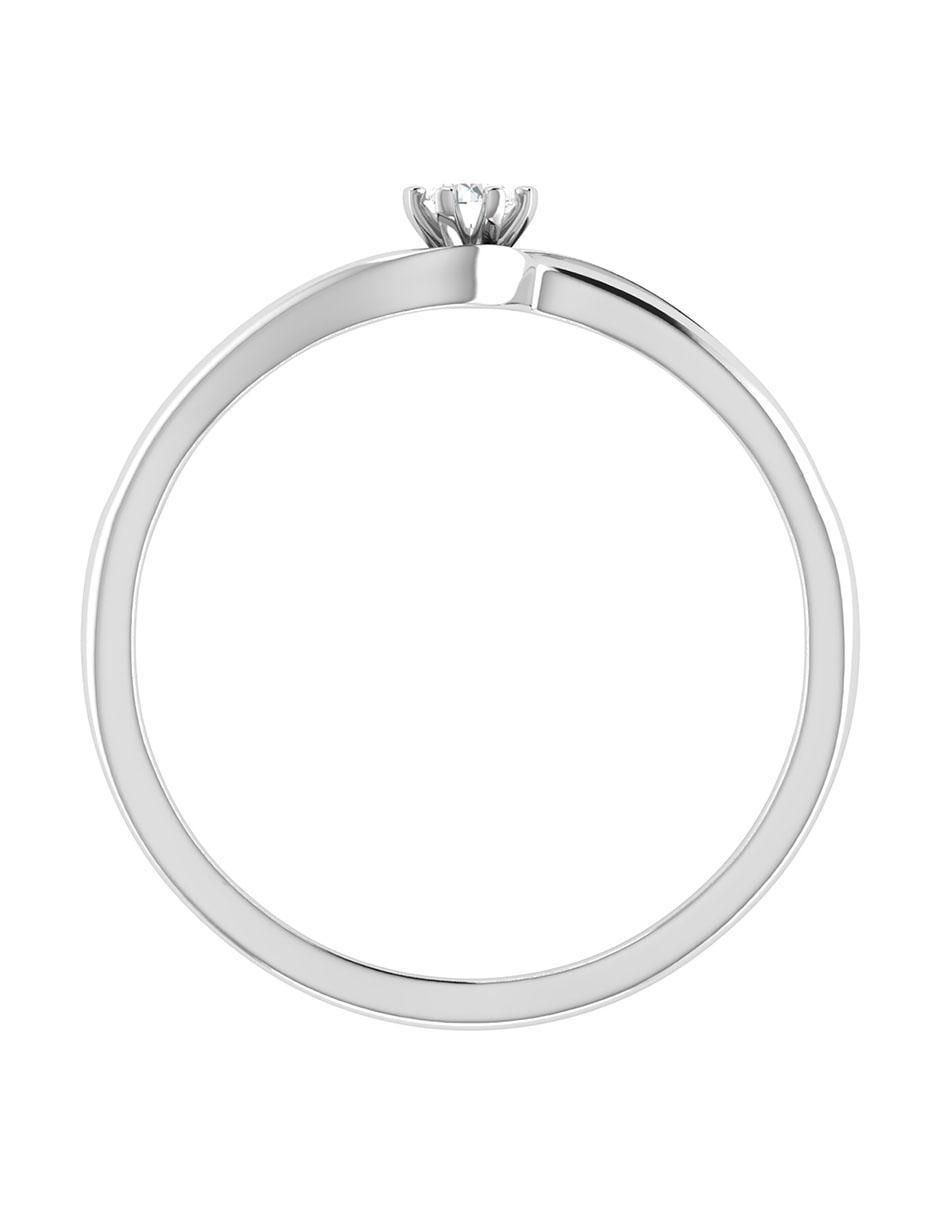 Argolla de oro blanco 14 k diamante