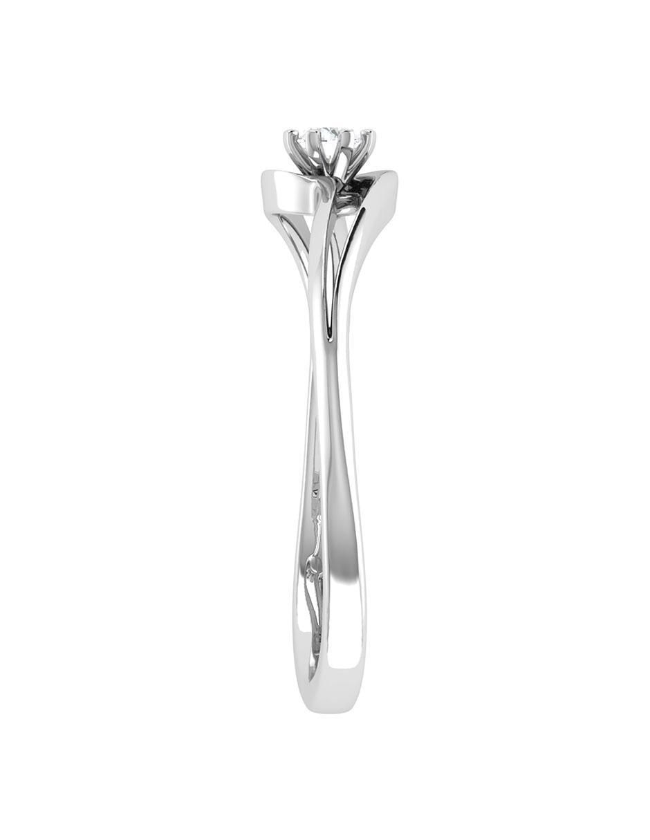 Argolla de oro blanco 14 k diamante 6