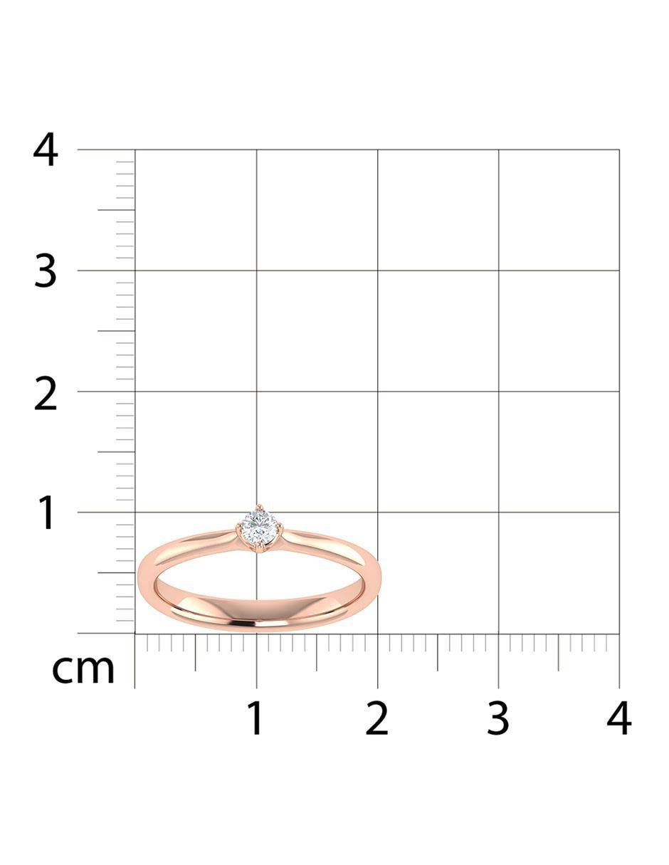 Argolla de oro rosa 14 k diamante 6