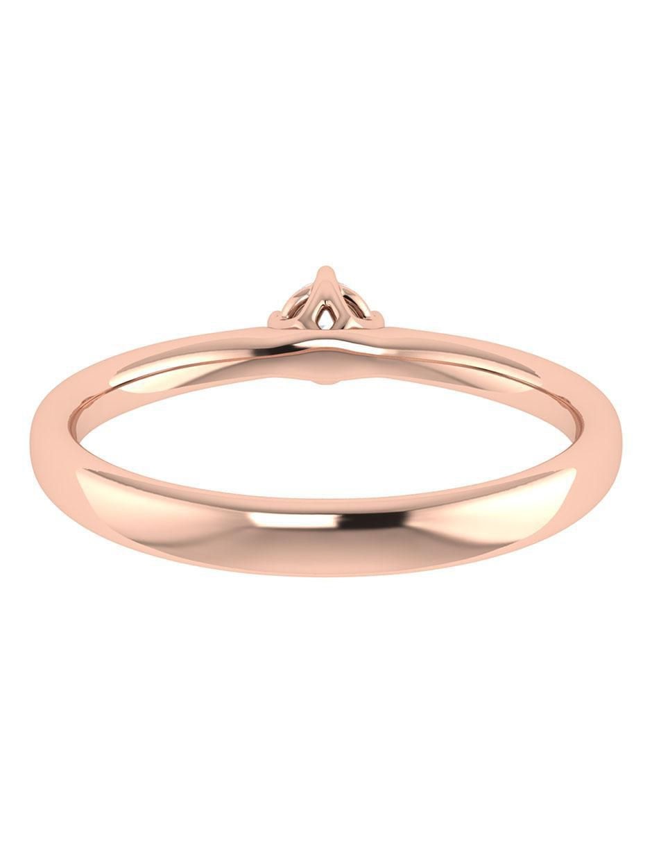 Argolla de oro rosa 14 k diamante