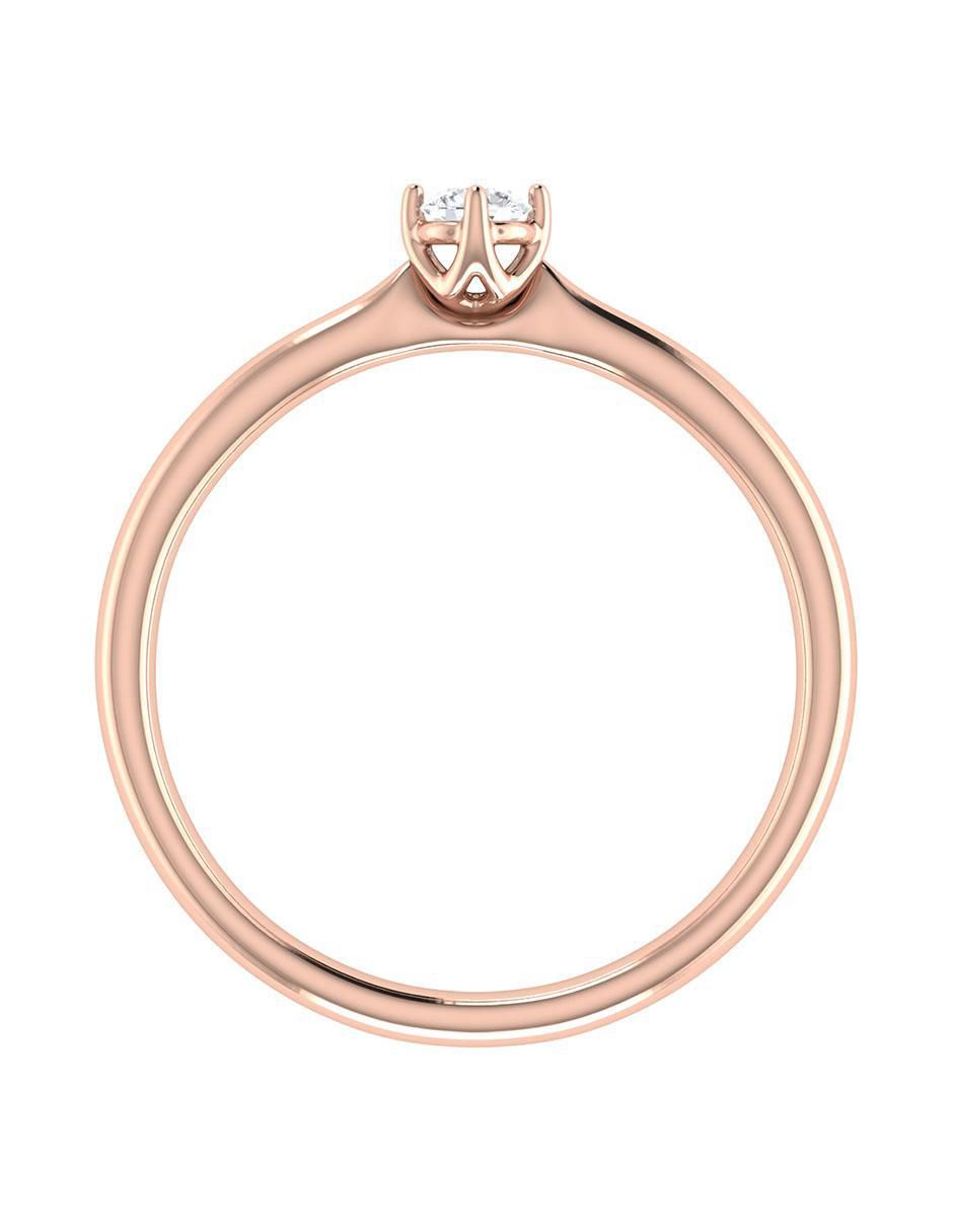 Argolla de oro rosa 14 k diamante