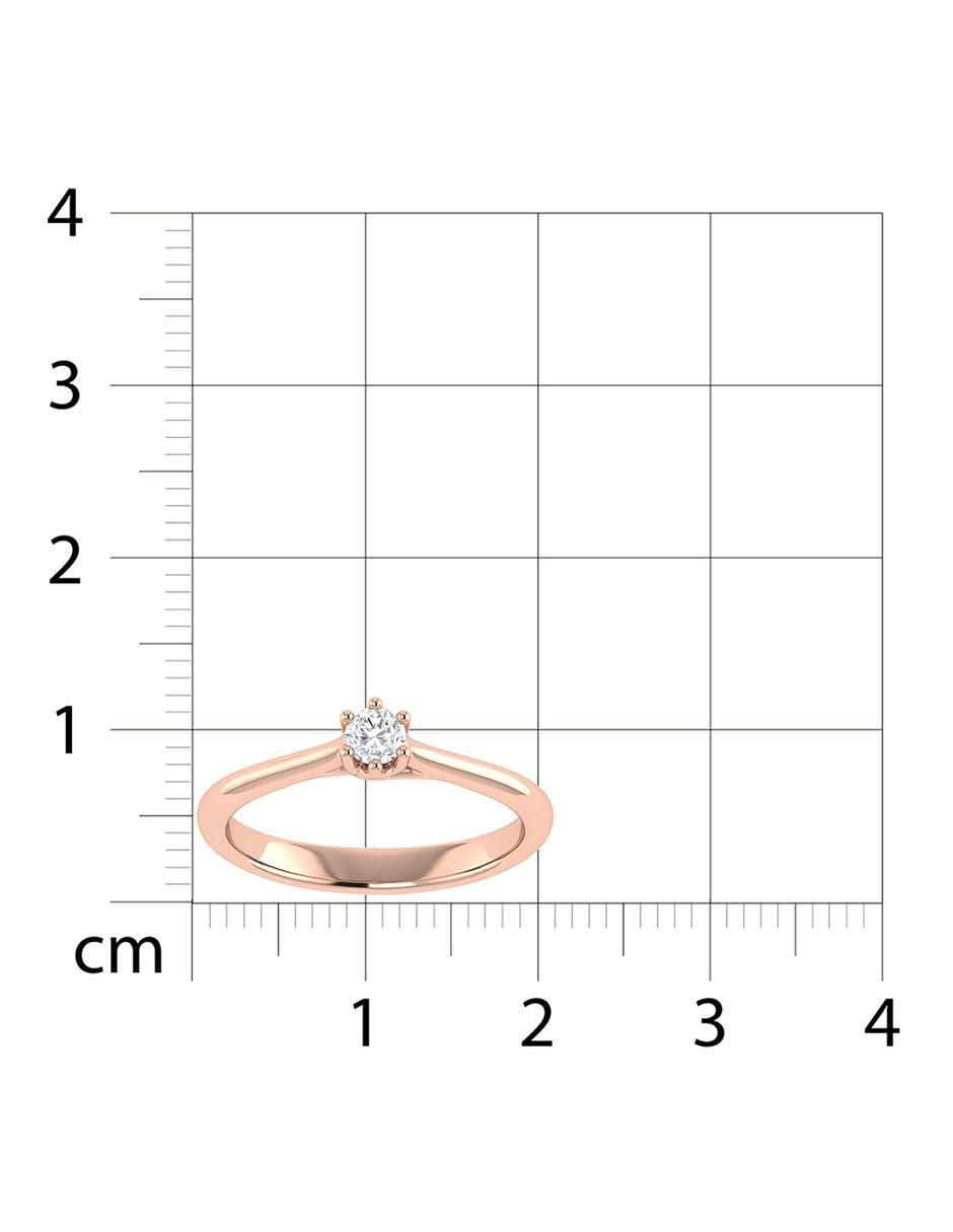 Argolla de oro rosa 14 k diamante 7