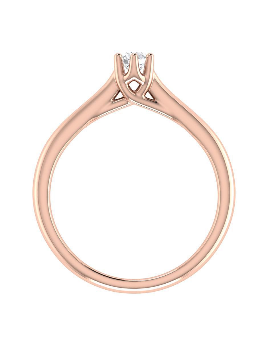 Argolla de oro rosa 14 k diamante