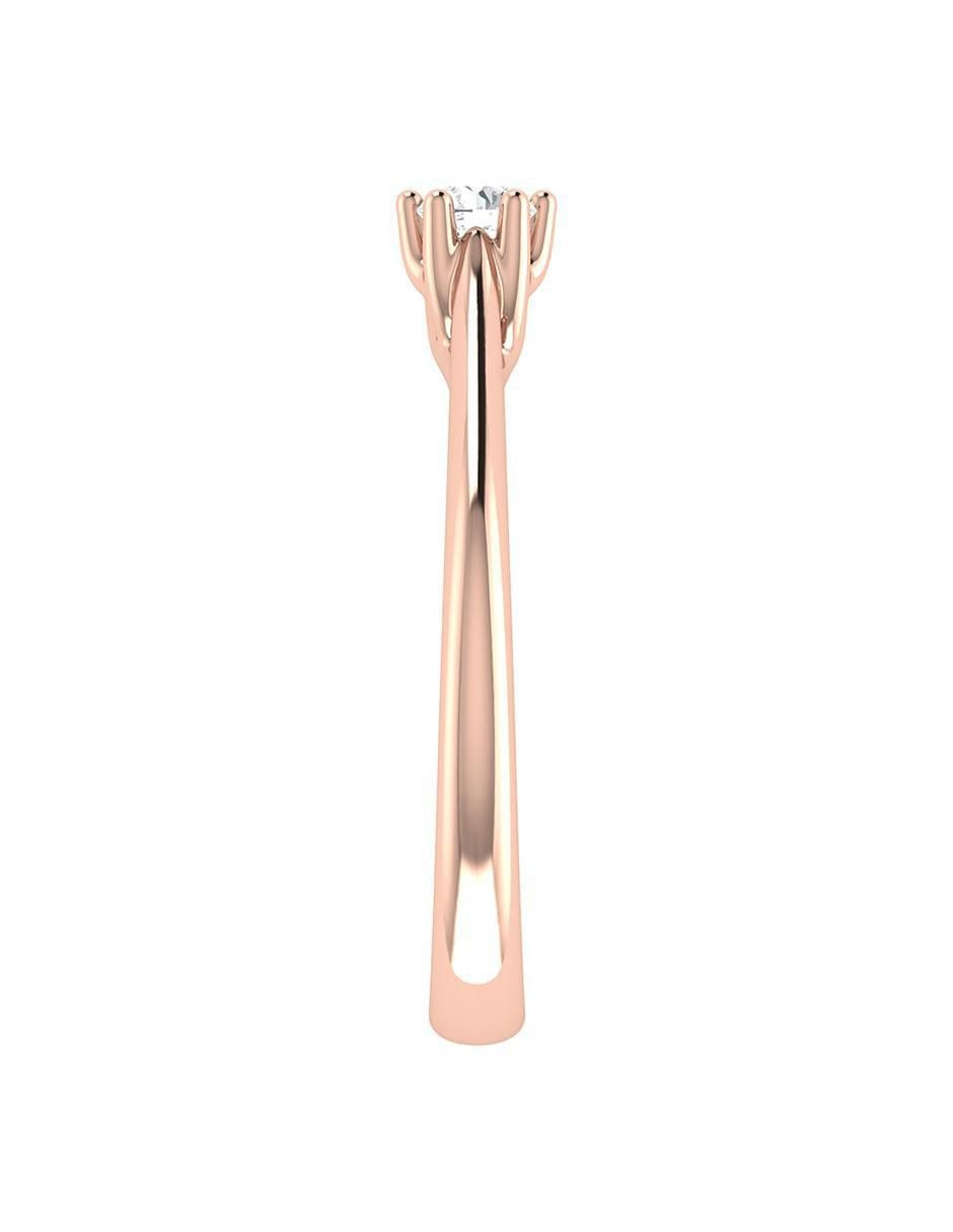 Argolla de oro rosa 14 k diamante 6