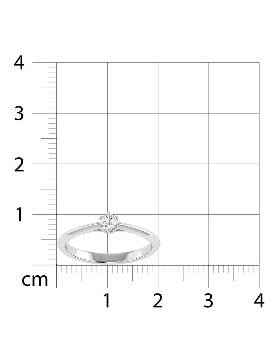 Argolla de oro blanco 14 k diamante 6