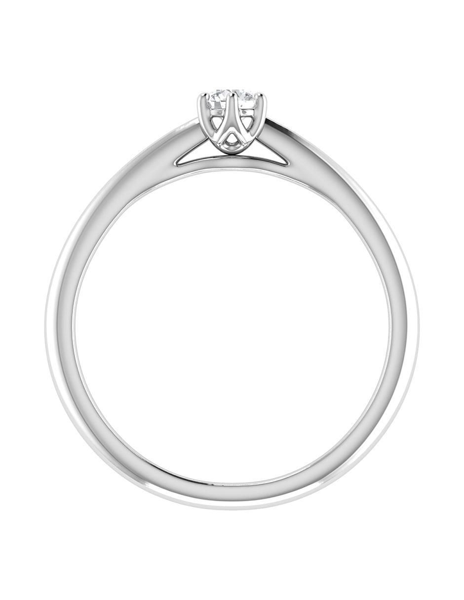 Argolla de oro blanco 14 k diamante