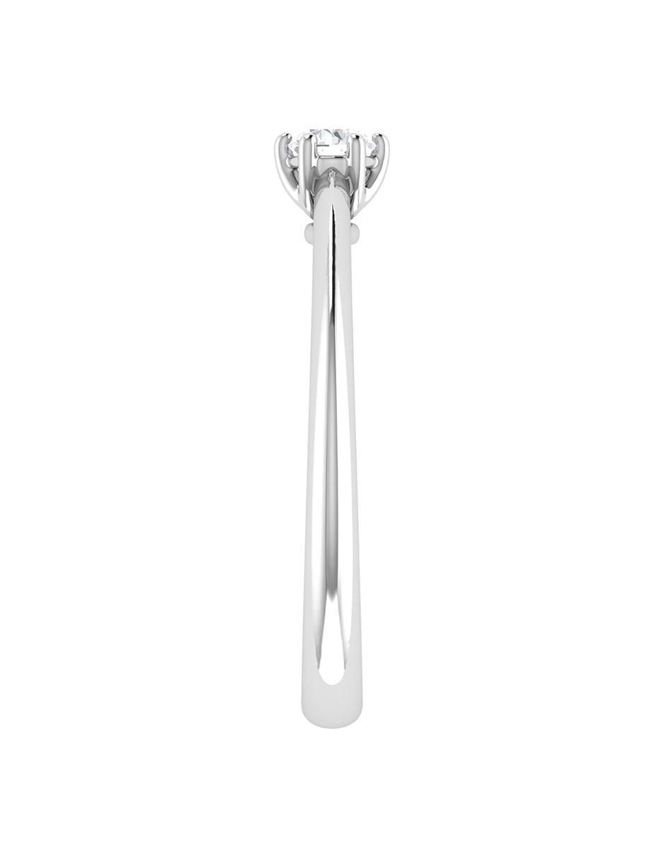 Argolla de oro blanco 14 k diamante