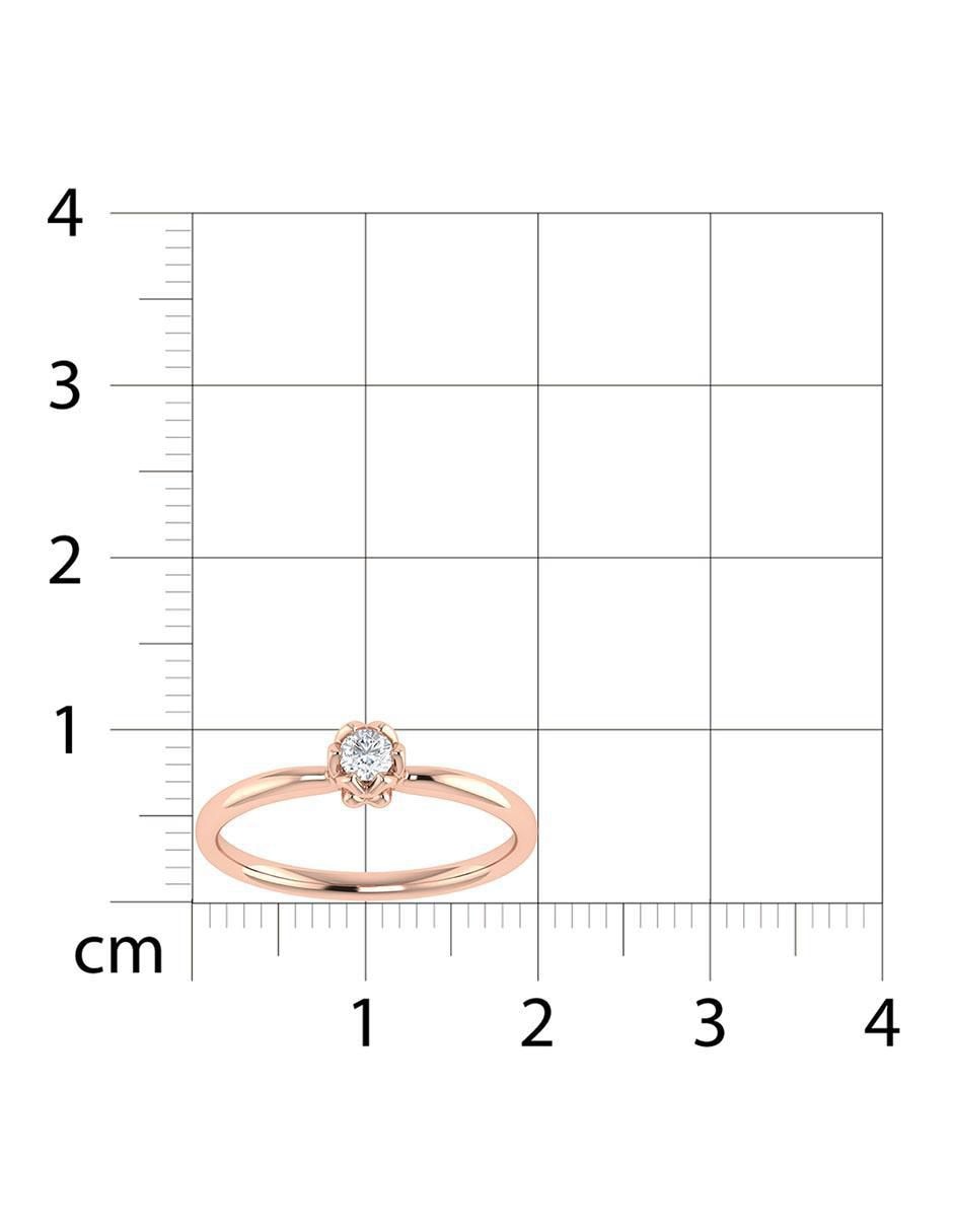 Argolla de oro rosa 14 k diamante 6