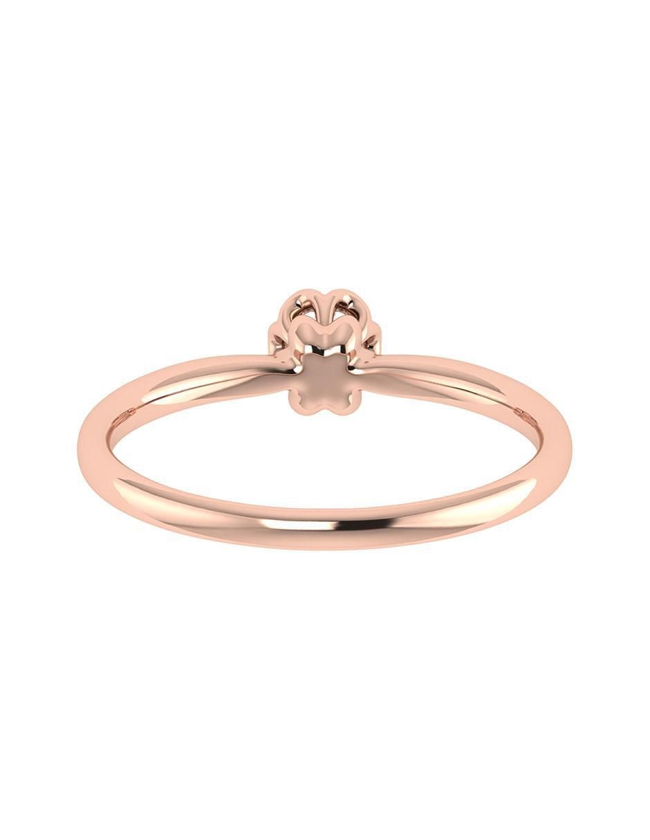 Argolla de oro rosa 14 k diamante 3