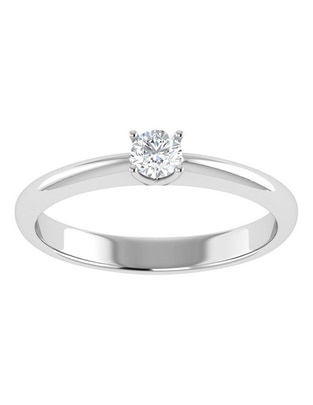 Argolla de oro blanco 14 k diamante